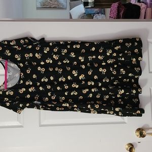 Black with sunflowers short plus size 4x dress